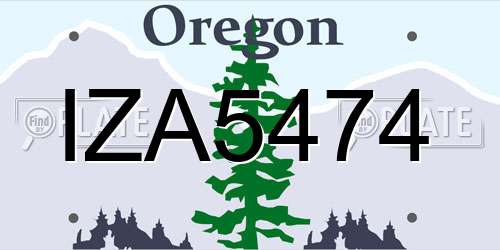 IZA5474 Oregon License Plate