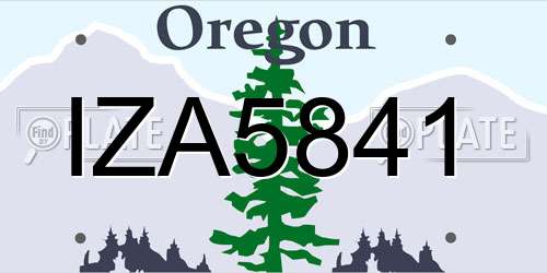 IZA5841 Oregon License Plate