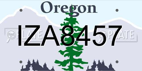 IZA8457 Oregon License Plate
