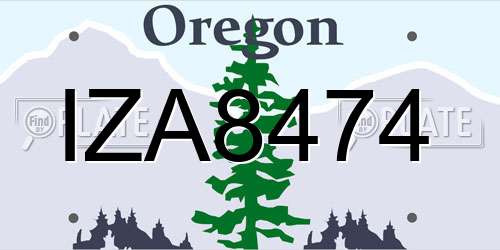 IZA8474 Oregon License Plate