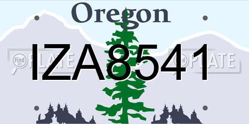 IZA8541 Oregon License Plate