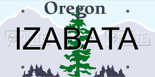 IZABATA Oregon License Plate