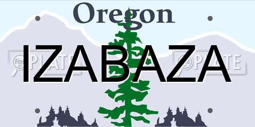 IZABAZA Oregon License Plate