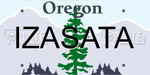 IZASATA Oregon License Plate