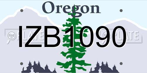 IZB1090 Oregon License Plate