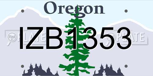 IZB1353 Oregon License Plate