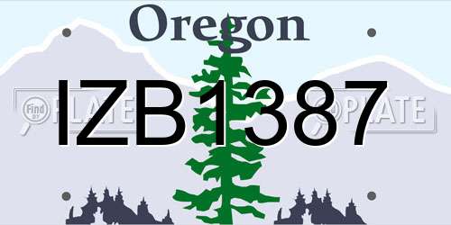 IZB1387 Oregon License Plate
