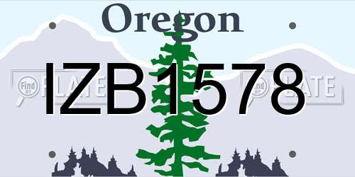 IZB1578 Oregon License Plate
