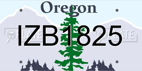 IZB1825 Oregon License Plate