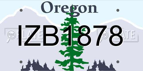IZB1878 Oregon License Plate