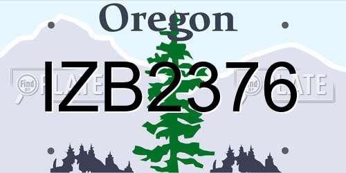 IZB2376 Oregon License Plate