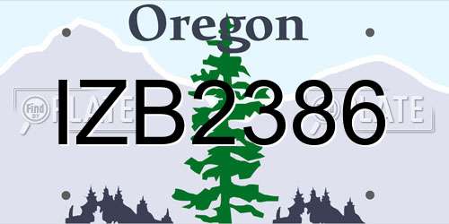 IZB2386 Oregon License Plate