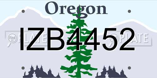 IZB4452 Oregon License Plate