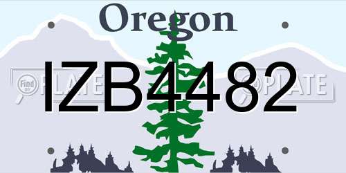 IZB4482 Oregon License Plate