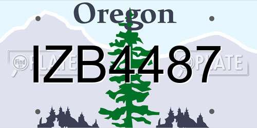 IZB4487 Oregon License Plate