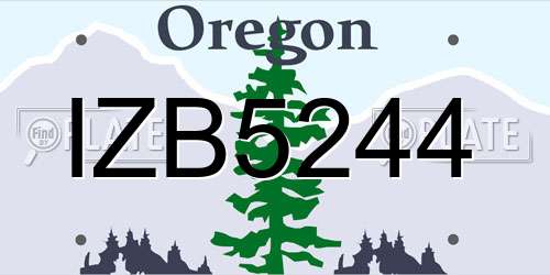 IZB5244 Oregon License Plate