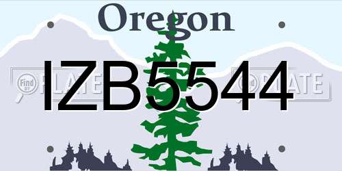 IZB5544 Oregon License Plate