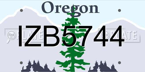 IZB5744 Oregon License Plate