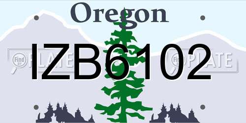 IZB6102 Oregon License Plate