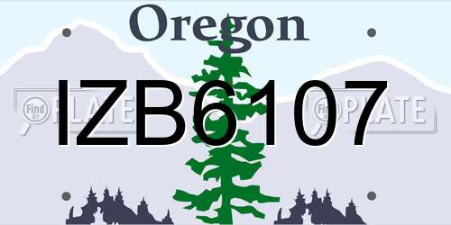 IZB6107 Oregon License Plate