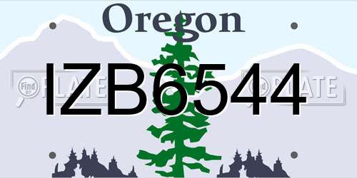 IZB6544 Oregon License Plate