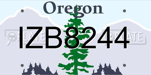 IZB8244 Oregon License Plate