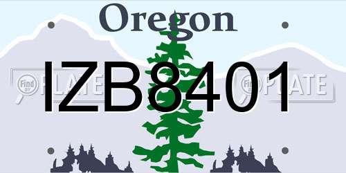 IZB8401 Oregon License Plate