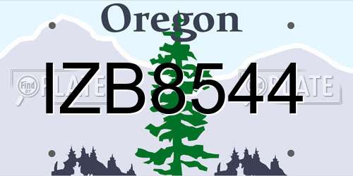 IZB8544 Oregon License Plate