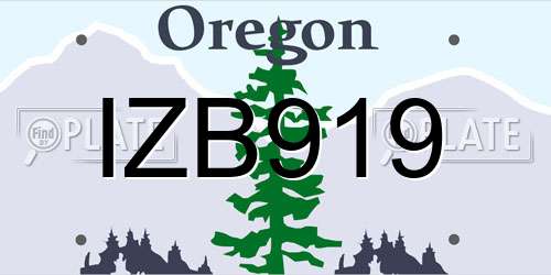 IZB919 Oregon License Plate