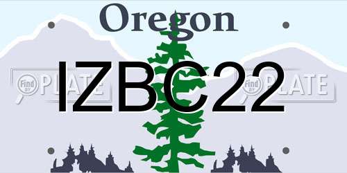 IZBC22 Oregon License Plate