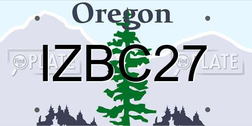IZBC27 Oregon License Plate