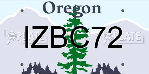 IZBC72 Oregon License Plate