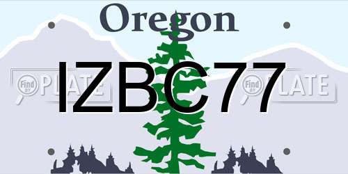 IZBC77 Oregon License Plate