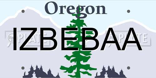 IZBEBAA Oregon License Plate