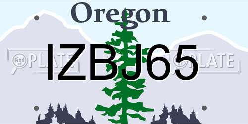 IZBJ65 Oregon License Plate