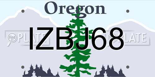 IZBJ68 Oregon License Plate