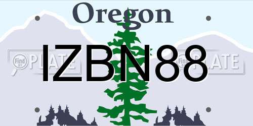 IZBN88 Oregon License Plate