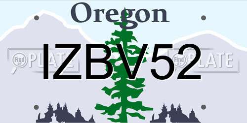 IZBV52 Oregon License Plate