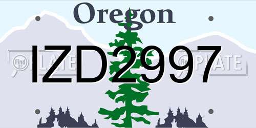 IZD2997 Oregon License Plate