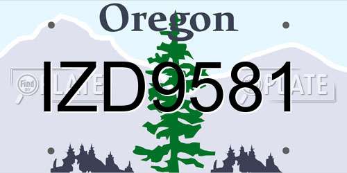 IZD9581 Oregon License Plate