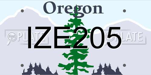 IZE205 Oregon License Plate