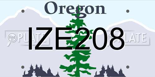 IZE208 Oregon License Plate