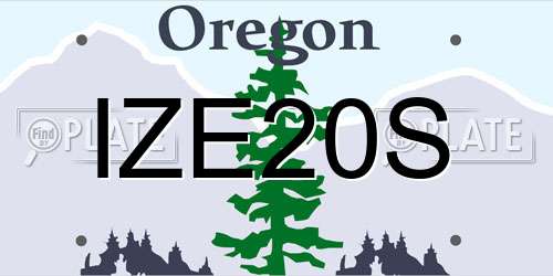 IZE20S Oregon License Plate