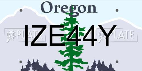 IZE44Y Oregon License Plate