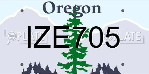 IZE705 Oregon License Plate