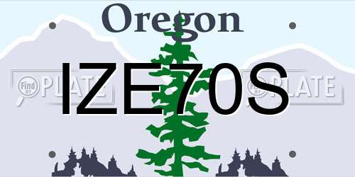 IZE70S Oregon License Plate