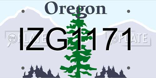 IZG1171 Oregon License Plate