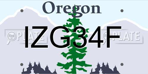 IZG34F Oregon License Plate