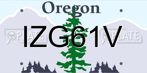 IZG61V Oregon License Plate