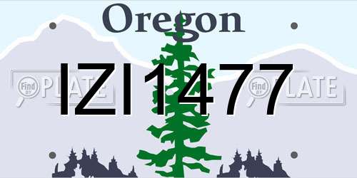 IZI1477 Oregon License Plate